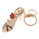 Opal Crystal High-heeled Shoes Crystal Keyring Keychain Purse Bag Key Chain Ring Red