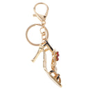 Opal Crystal High-heeled Shoes Crystal Keyring Keychain Purse Bag Key Chain Ring Red