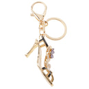 Opal Crystal High-heeled Shoes Crystal Keyring Keychain Purse Bag Chain Key Chain Purple
