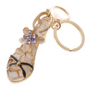 Opal Crystal High-heeled Shoes Crystal Keyring Keychain Purse Bag Chain Key Chain Purple