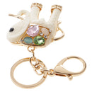 Resin Elephant Key Chain Ring Keychain Key Holder Keyring Handbag Pendant White