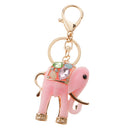 Resin Elephant Key Chain Ring Key Holder Keychain Keyfob Handbag Pendant Pink