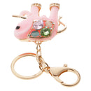 Resin Elephant Key Chain Ring Key Holder Keychain Keyfob Handbag Pendant Pink