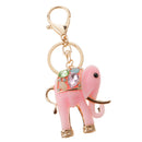 Resin Elephant Key Chain Ring Key Holder Keychain Keyfob Handbag Pendant Pink
