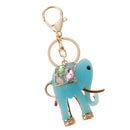 Resin Elephant Key Chain Ring Key Holder Keychain Handbag Pendant Blue