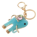 Resin Elephant Key Chain Ring Key Holder Keychain Handbag Pendant Blue