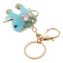 Resin Elephant Key Chain Ring Key Holder Keychain Handbag Pendant Blue