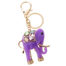 Resin Elephant Key Ring keychain Key Holder Keychain Keyfob Handbag Pendant Purple