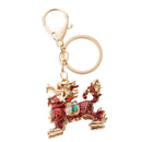 Opal Crystal Kylin Keychain Keyring Purse Charm Key Chain Ring Keyfob Chain Pendant Red