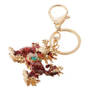Opal Crystal Kylin Keychain Keyring Purse Charm Key Chain Ring Keyfob Chain Pendant Red