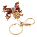Opal Crystal Kylin Keychain Keyring Purse Charm Key Chain Ring Keyfob Chain Pendant Red