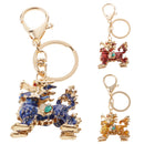 Opal Crystal Kylin Keychain Keyring Purse Charm Key Chain Ring Keyfob Chain Pendant Red