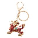 Opal Crystal Kylin Keychain Keyring Purse Charm Key Chain Ring Keyfob Chain Pendant Red