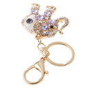 Elephant Keychain Crystal Keyring Key Ring Chain Keyfob Bag Charm Pendant Purple