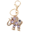 Elephant Keychain Crystal Keyring Key Ring Chain Keyfob Bag Charm Pendant Purple