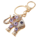 Elephant Keychain Crystal Keyring Key Ring Chain Keyfob Bag Charm Pendant Purple