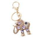 Elephant Keychain Crystal Keyring Key Ring Chain Keyfob Bag Charm Pendant Purple