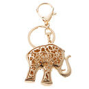 Elephant Keychain Crystal Keyring Key Ring Chain Keyfob Bag Charm Pendant Coffee