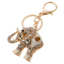 Elephant Keychain Crystal Keyring Key Ring Chain Keyfob Bag Charm Pendant Coffee