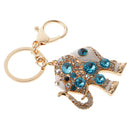 Women Girls Handbag Purse Key Hanging Decor Elephant Pendant Keychain Keyring Gift Accessory Blue