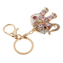 Elephant Keychain Crystal Keyring Key Ring Chain Keyfob Bag Charm Pendant Gift Pink