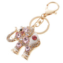 Elephant Keychain Crystal Keyring Key Ring Chain Keyfob Bag Charm Pendant Gift Pink