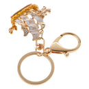 Dragon Boat Keychain Crystal Keyring Key Chain Keyfob Purse Bag Accs Golden Yellow
