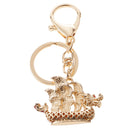 Dragon Boat Keychain Crystal Keyring Key Chain Ring Keyfob Purse Bag Accessory Red