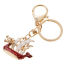 Dragon Boat Keychain Crystal Keyring Key Chain Ring Keyfob Purse Bag Accessory Red