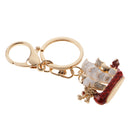 Dragon Boat Keychain Crystal Keyring Key Chain Ring Keyfob Purse Bag Accessory Red