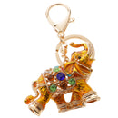 Lovely Crystal Elephant Key Ring Key Chain Hand Bag Purse Car Key Fob Party Gift Golden Yellow