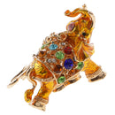 Lovely Crystal Elephant Key Ring Key Chain Hand Bag Purse Car Key Fob Party Gift Golden Yellow