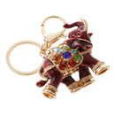 Lovely Crystal Elephant Key Ring Key Chain Hand Bag Purse Car Key Fob Party Gift Red