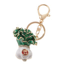 Chinese Cabbage Car Handbag Keychain Keyring Wealth Fortune Purse Bag Key Ring Chain Pendant