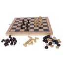 23.8x23.8cm 3 in 1 Fold Chess Set Board Game Checkers Backgammon Draughts S