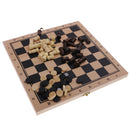 23.8x23.8cm 3 in 1 Fold Chess Set Board Game Checkers Backgammon Draughts S