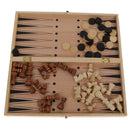 29 x 29cm 3 in 1 Fold Chess Set Board Game Checkers Backgammon Draughts M