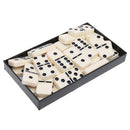 Double Six Domino Set of 28 Pcs Board Kid Travel Game Toy Black Dot Beige