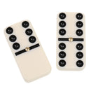 Double Six Domino Set of 28 Pcs Board Kid Travel Game Toy Black Dot Beige