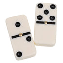Double Six Domino Set of 28 Pcs Board Kid Travel Game Toy Black Dot Beige