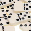 Double Six Domino Set of 28 Pcs Board Kid Travel Game Toy Black Dot Beige
