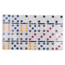 QUALITY DOMINOES CLASSIC DOMINO SET of 28 Brass Pin Gifts Colorful Dot White