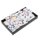 QUALITY DOMINOES CLASSIC DOMINO SET of 28 Brass Pin Gifts Colorful Dot White