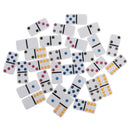 QUALITY DOMINOES CLASSIC DOMINO SET of 28 Brass Pin Gifts Colorful Dot White