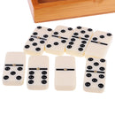 Double Six Domino Set of 28 Vintage Board Kid Traveling Game Toy Bamboo Box