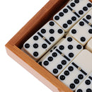 Double Six Domino Set of 28 Vintage Board Kid Traveling Game Toy Bamboo Box