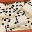 Double Six Domino Set of 28 Vintage Board Kid Traveling Game Toy Bamboo Box
