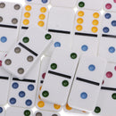 QUALITY DOMINOES CLASSIC DOMINO SET w/ Tin Box Brass Pin Gifts Color Dot