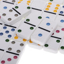 QUALITY DOMINOES CLASSIC DOMINO SET w/ Tin Box Brass Pin Gifts Color Dot