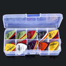 30pcs Plastic Guitar Picks Plectrums w/ Various 6 Thickness + Pick Box